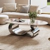 Sapphtopaz Coffee Table with Sturdy Base Elegant Center Table with Faux Marble Tod Contemporary Coffee Bar for Living Room - 2 of 4
