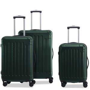 Suitcase Set 3 Piece for Women,Hardshell Suitcase Set Vintage Pink Travel Luggage set for Women and Men TSA Lock Double Spinner Wheels Dark Green - 1 of 4