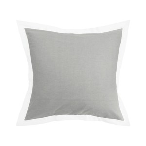 EY Essentials 26" x 26" Digby Pewter Cotton Euro Sham - Machine Washable - 1 of 4
