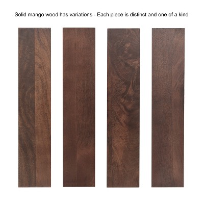 Ulani Nesting Side Table Set, Walnut Brown Wood and Gold Metal