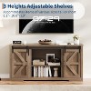 Farmhouse TV Stand for Up to 70in TVs, 66in Large TV Cabinet Entertainment Center Console Table with Adjustable Shelf Sliding Barn Doors,4 Drawers - 4 of 4