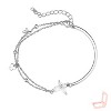 Silver Copper Half - Bangle Half - Chain Modern Women's Bracelet - 3 of 4