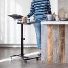 IRIS USA Height Adjustable Laptop Cart with Side Table and Dynamic Rolling Workstation, Laptop Stand, Brown - 4 of 4