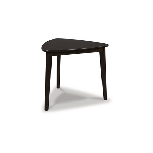 Signature Design by Ashley Favelon Triangle Dining Table, Merlot, Seats 3, Mid-Century Modern Small Space Dining - 1 of 4