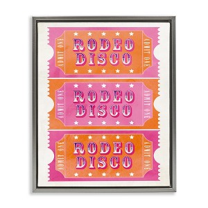 Stupell Industries Rodeo Disco Ticket Stubs Black Framed Floater Canvas Wall Art - 1 of 4