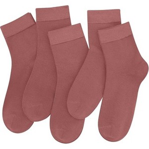 SERISIMPLE Women Thin Viscose Bamboo Socks Crew Lightweight Above Ankle Casual Dress Sock 5 Pairs - 1 of 4