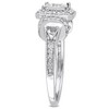 EVERLY JEWELRY | Sterling Silver 1/5 CT TW Diamond Halo Square Vintage Promise Ring - 2 of 4