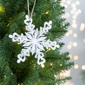 YOOCOZZ  Christmas Holiday Party Ornaments Decoration - 6 Set, 6.3x1.8x6.7" Iron Snowflake Hanger, Decorative Hanging Ball Christmas Tree Ornaments - 1 of 4