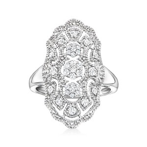 Ross-Simons 0.50 ct. t.w. Diamond Vintage-Style Dinner Ring in Sterling Silver - 1 of 4