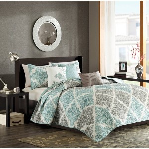 6pc Arbor Reversible Quilted Coverlet Set Spice - Madison Park - 1 of 4