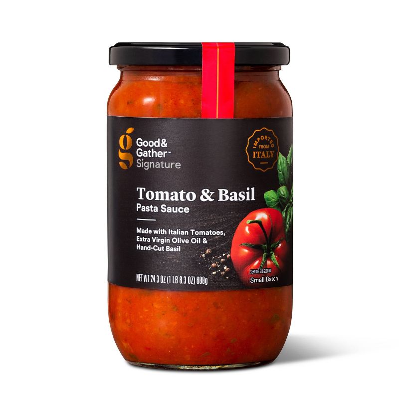 Signature Tomato &#38; Basil Pasta Sauce 24.3oz - Good &#38; Gather&#8482;, 1 of 7