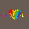 Adult Design By Humans Rainbow Heartbeat Pride By corndesign Racerback Tank Top - 2 of 2
