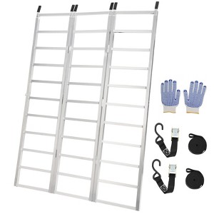 77"x54" Tri-Fold Truck Loading Ramps - 1500LB Capacity, Aluminum with Load Straps & Treads for ATV, UTV, Tractors, Pickup Trucks - 1 of 4