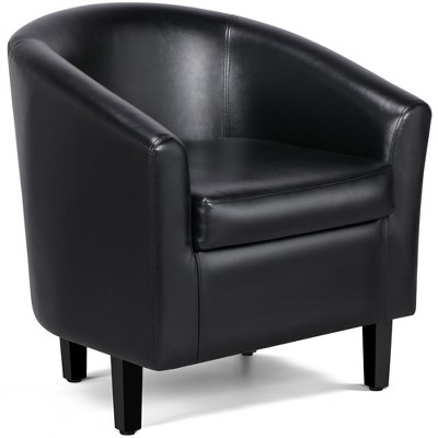 Yaheetech Faux Leather Accent Arm Chair Barrel Chair For Living Room