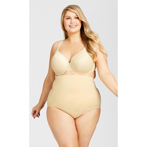 Women's Plus Size Hi Waist Shaper Brief - Beige