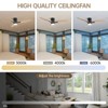 Large 56 inch Ceiling Fans with Lights Ultra Quite Low Profile Ceiling Fan with Light and Remote Flush Mount Ceiling Fan for Bedroom Indoor Outdoor - 3 of 4