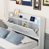 Wooden Trundle Bed with Storage Drawers,USB Charging,Space Saving Kids Furniture-Maison Boucle - 3 of 4