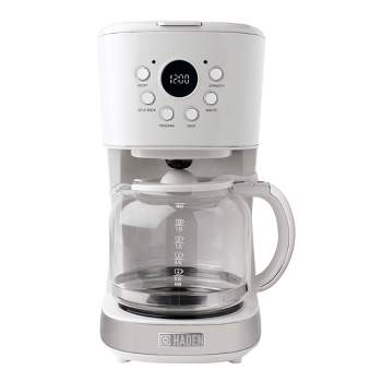 Haden 75032 Heritage Innovative 12 Cup Capacity Programmable Vintage Retro Home Countertop Coffee Maker Machine with Glass Carafe