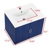 NicBex Floating Wall Mounted Bathroom Vanity with Porcelain Sink,Modern Bathroom Sink Vanity with Soft Close Doors,24" Bathroom Sink Cabinet,Blue - 3 of 4