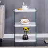 HDZNVF Three Levels of Nightstand with Storage Function, White - 2 of 4