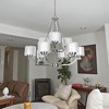 Sunset Lighting Abbot 9-Light Two Tier Chandelier, Frosted Opal Glass,  Bright Satin Nickel Finish - 4 of 4