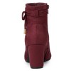 Allegra K Women's Pointed Toe Block Heel Zipper Ankle Boots - 4 of 4