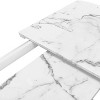Gulches 47.24"-62.99" Extendable Dining Table, White Marble Print MDF Top with Black X-Shape Metal Base, Seats 4-6 for Kitchen/Dining Room - 2 of 4