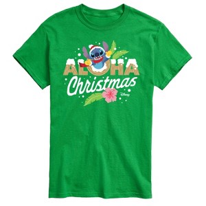 Men's - Lilo and Stitch - Aloha Christmas Short Sleeve Graphic T-Shirt - 1 of 4