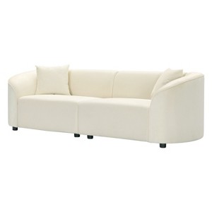 NicBex 87.25 Inch Modern Velvet Curved Sofa with 2 Throw Pillows for Living Room,Bedroom,Office,Apartment - 1 of 4
