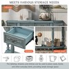 Okak 52IN Vintage Curved Console Table with Exquisite Carvings, Entryway Table with 4 Drawers and 1 Shelf, Accent Table for Living Room, Blue - 3 of 4