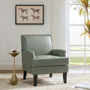 Wooden Upholstered Accent Chair Celadon Armchair | ARTFUL LIVING DESIGN - 1 of 4