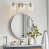 POWLIG 22.44-in 3-Light Nickel Dimmable Bathroom Vanity Light Vanity with Transparent Lampshade - 3 of 4