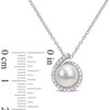 EVERLY JEWELRY | Sterling Silver 8-8.5mm Cultured Freshwater Pearl and Diamond Accent Halo Pendant with Chain, 18" - 4 of 4