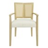 PexFix 2Pcs Modern Upholstered Fabric Armchairs Dining Chairs Rattan Back Dining Room Chairs Accent Kitchen Chairs with Solid Wood Legs Natural - 4 of 4