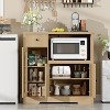 Buffet Sideboard with Storage Cabinet, Adjustable Shelves, Microwave Stand, Drawer, Single and Double Doors, Dining Room Furniture Solution - 3 of 4