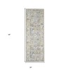 8' Ivory Blue And Green Floral Runner Rug - 3 of 4