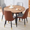 5-Piece Dining Set with Extendable Table and 4 PU Armless Chairs - 3 of 4