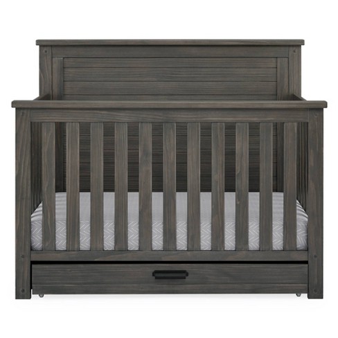 Gray cheap wood crib