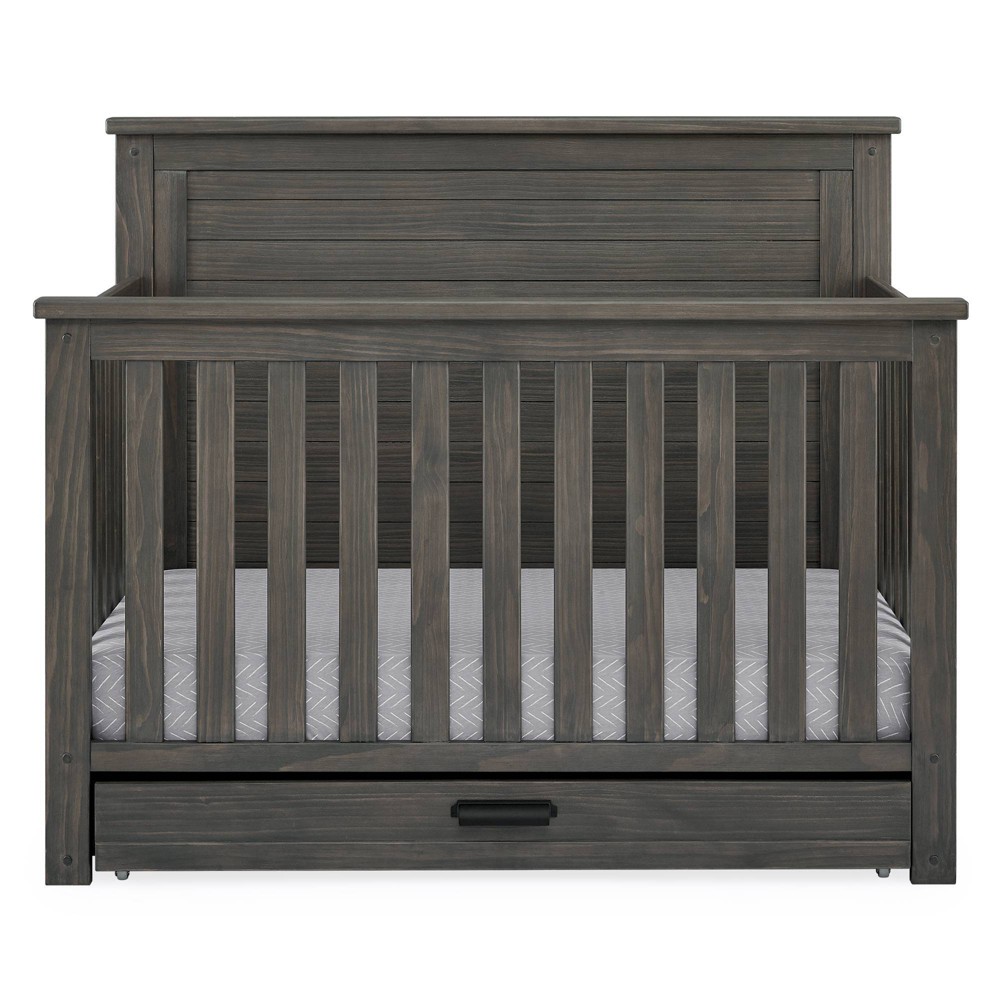 Photos - Kids Furniture Simmons Kids' Caden 6-in-1 Convertible Crib with Trundle Drawer - Rustic G 