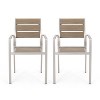 MOEPISY Set of 2 Outdoor Modern Aluminum Dining Chair - 2 of 4