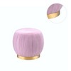 Simple Relax Upholstered Round Ottoman with Metal Base in Pink and Gold - 4 of 4