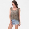 Anna-Kaci Women's Crochet Sleeveless Tank Top with Floral Open Knit Pattern and Scalloped Hem Detail - 2 of 4
