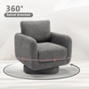Lirago Gray Swivel Accent Chair for Living Room 32 Inches Wide with Plush Back Pillow Modern Sofa Corner Barrel Chair - 2 of 4
