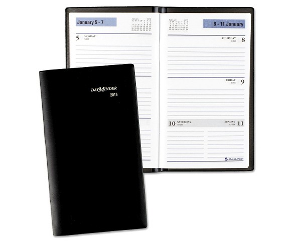 DayMinder&#174; Weekly Pocket Planner, 3 1/2 x 6 3/16, Black, 2017