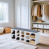 13 Pair Shoe Storage Bench with Adjustable Shelves for Entryway, White - 2 of 4