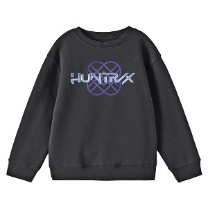 KPop Demon Hunters Huntr/X Logo Youth Black Crew Neck Long Sleeve Sweatshirt - 1 of 3