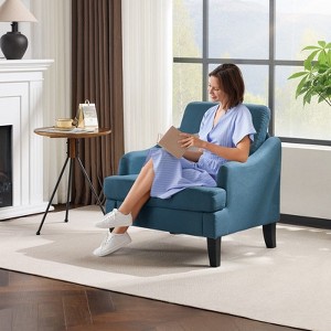 Karl Home 31 inch Linen Sloping Handrail Accent Chair - 1 of 4