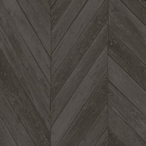 Transform Dark Grey Herringbone Wood Peel and Stick Wallpaper - 1 of 4
