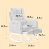 TiramisuBest Modern Accent Rocking Chair with Solid Wood Legs, Adjustable Footrest & Side Pocket, Comfy Lounge Armchair for Living(Dark Grey) - 3 of 4
