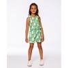 Deux par Deux Girl Printed Romper with Frills Green with White and Pink Bird - 4 of 4